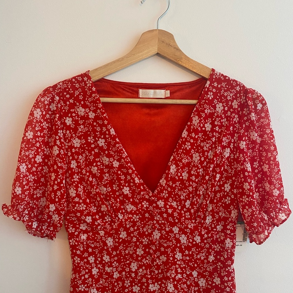 Floral Red Dress